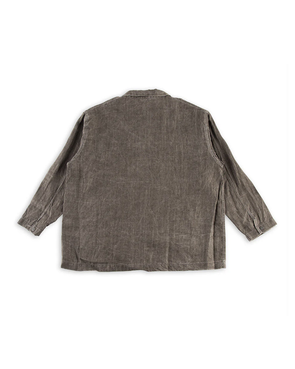 Sumi Dyed Linen Simple Work Jacket